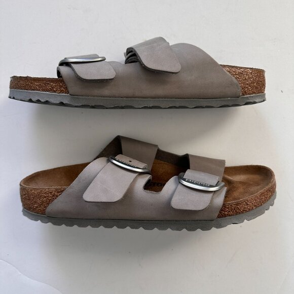 BIRKENSTOCK Arizona Big Buckle Nubuck Leather Pure Sage Grey Size 40 EU W9 / M7 - Picture 7 of 15